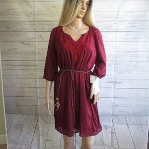 NWT - SONOMA pretty lined Burgundy dress - sz PM